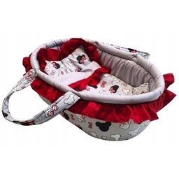 Nosidełko dla lalki lalek +pościel z falbanką