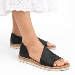 Artiker Czarne Sandały Wygodne Skórzane Buty