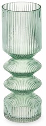 Giftdecor Szklany wazon tuba ryflowane szkło, 8 x