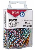 Spinacze OFFICE PRODUCTS 28mm 100szt. zebra