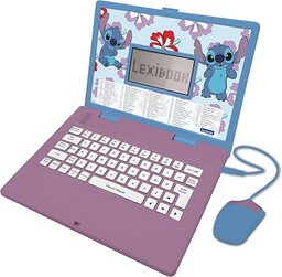 Lexibook, Disney Stitch, dwujęzyczny angielski/hiszpański laptop edukacyjny, 124