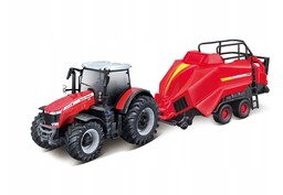 TRAKTOR Massey Ferguson 8740S + belownica Bburago