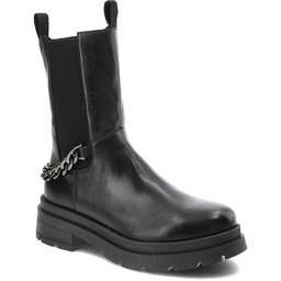 Nessi Czarne Botki Modne Skórzane Buty Damskie