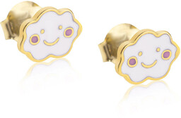 Kolczyki srebrne pozłacane chmurki emaliowane