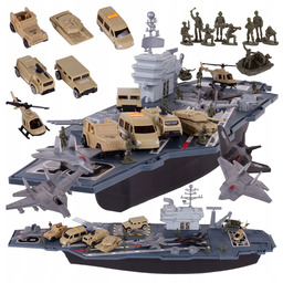 Łódź Statek Wojskowy Lotniskowiec Samoloty Auta Helikopter Żołnierze