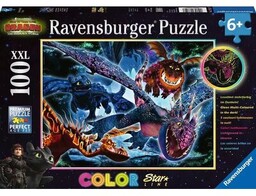 RAVENSBURGER Puzzle Color Star Line Świecące Smoki 13710