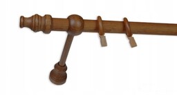 Karnisz Drewniany 28 mm pojedynczy dąb 250 cm