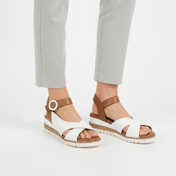 Artiker Białe Sandały Wygodne Skórzane Buty