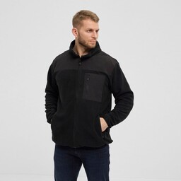 Duża Bluza Męska Czarna Polarowa 43352 NORTH 56
