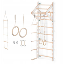 Drabinka gimnastyczna treningowa dla dzieci+Koła gimnastyczne+Drabinka lina