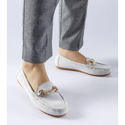 Szare mokasyny ozdobione klamerką Fernanda -37