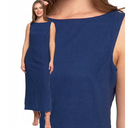 SUKIENKA DAMSKA DŁUGA DOPASOWANA LNIANA Z ROZCIĘCIEM ELEGANCKA