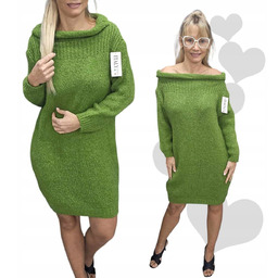 Sukienka Sweterkowa Ciepła Długi Sweter wełna kobiecy wygodny