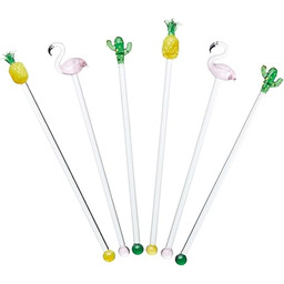 BarCraft BCSTIRASTD Tropical Chic nowość szklane mieszadła koktajlowe