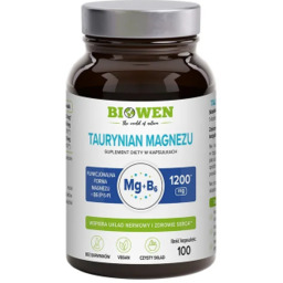 BIOWEN Taurynian magnezu + B6, 100 kapsułek