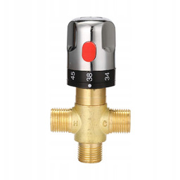 Zawór termostatyczny 3-drożny mosiężny regulacja temperatury