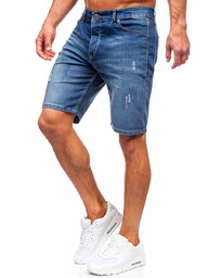 Granatowe krótkie spodenki jeansowe Denley 5819