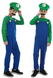Strój Przebranie Super Mario Bros Luigi 134/140