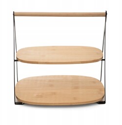 Patera Bambou bambusowa 2 poziomowa 25X28 CM Homla