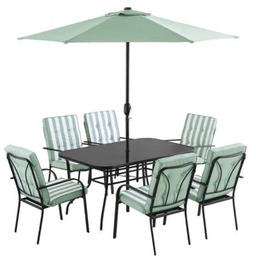 Zestaw mebli z parasolem biało-miętowy