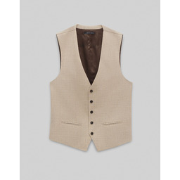 Kamizelka do zestawu morgano beżowa slim fit