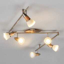 Lampa sufitowa Lindby Marena, 6-punktowa, szkło, drewno, 180