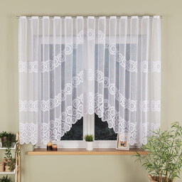 Markizeta Firana żakardowa gotowa 410x160 001 biała Malwina