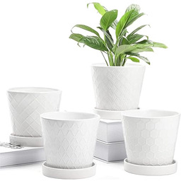 BUYMAX Doniczki do wnętrz, ceramiczna doniczka 12,7 cm,