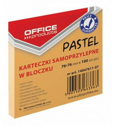 Notes samoprzylepny 76x76mm 100 kartek pastelowy zielony OFFICE