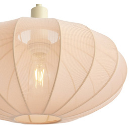 Lampa podłogowa Japandi beżowa z kremowym abażurem