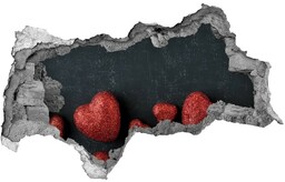 Fototapeta dziura na ścianę Serca na tablicy
