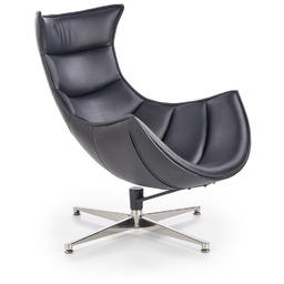 Fotel wypoczynkowy obrotowy luxor czarny halmar