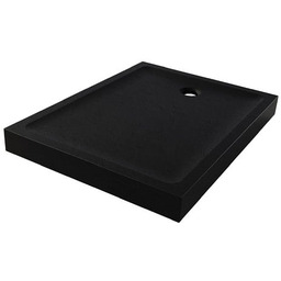 Czarny brodzik prysznicowy prostokątny 70x90 cm struktura kamienia