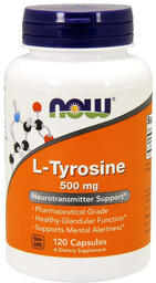 Suplement diety, Now Foods, L-Tyrozyna 500 Mg, 120