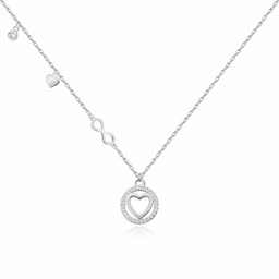 Srebrny Naszyjnik 925 Serce w Kółeczku Grawer