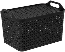 5five Simply Smart Plastikowy kosz na pranie, czarny