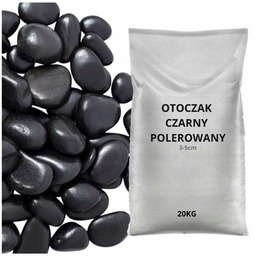 Kamień Czarny Polerowany Otoczak Ogród 3-5CM Kamień Ogrodowy