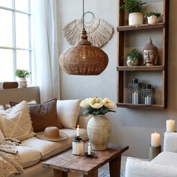 Rattanowa Lampa Chic Antique D