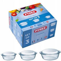 Zestaw 3 x Naczynie Żaroodporne Okrągłe Pyrex