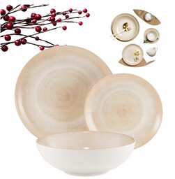 Komplet Talerzy Zestaw Obiadowy 4 Osób Talerze Ceramiczne