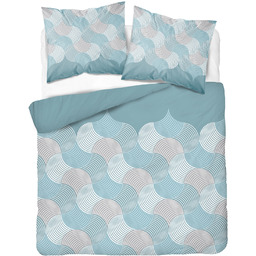 Pościel flanelowa niebiesko-beżowa PCB-253