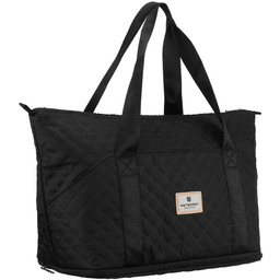 Czarna, treningowa torba wykonana z poliestru, jednokomorowa -