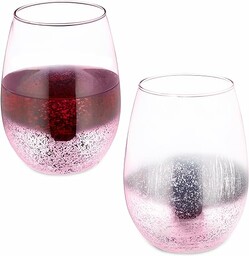 Relaxdays Kieliszki do wina bez trzonka, zestaw 2