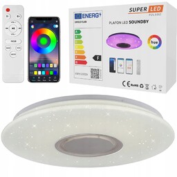 Lampa Panel Led Plafon Rgb Cct Głośnik Bluetooth