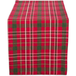 DII Tartan Holly Plaid, bawełna, czerwony i zielony,