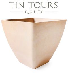 BEŻOWA DUŻA DONICA Z SUROWCÓW WTÓRNYCH 30x30x28 cm