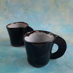 Pakamera Dwie ręcznie robione eramiczne filizanki do espresso