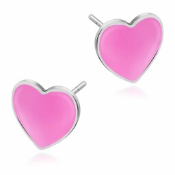 Srebrne Kolczyki 925 Serduszka Grawer