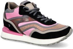 Hiszpańskie sneakersy damskie - GIOSEPPO 73437 CZARNO-RÓŻOWE