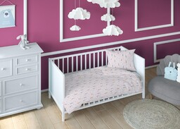 KARO Pościel bawełniana 160x200 królik balet różowa dziecięca